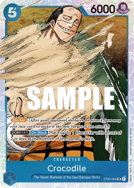 Crocodile, One Piece card ST03-003 — The Seven Warlords of the Sea set