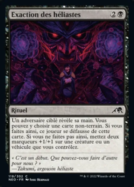 Exaction des héliastes, carte Magic NEO 119 — extension Kamigawa: La Dynastie Néon