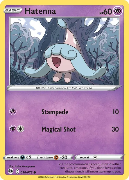 Hatenna, Pokémon card CPA 18 — Champion's Path set