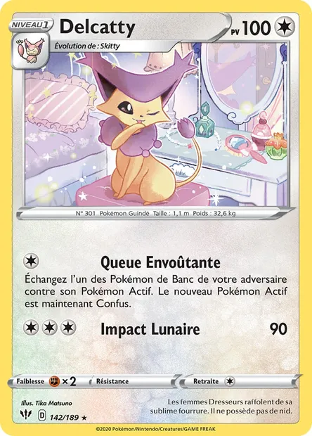 Delcatty, carte Pokémon DAA 142 — extension Ténèbres Embrasées