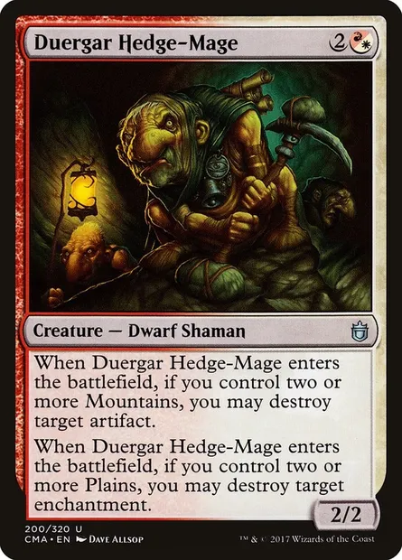 Duergar Hedge-Mage, Magic card CMA 200 — Commander Anthology set