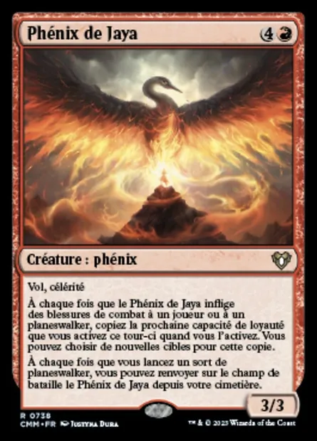 Phénix de Jaya, carte Magic CMM 738 — extension Commander Masters