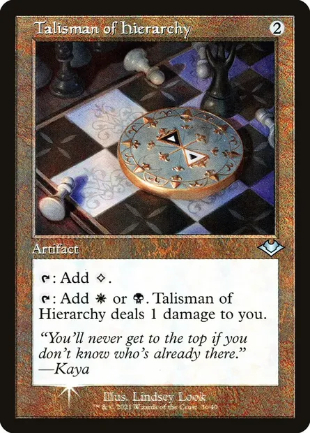Talisman de hiérarchie, carte Magic H1R 36 — extension Modern Horizons 1 Timeshifts