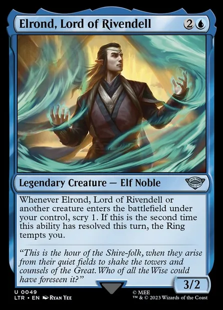 Elrond, Lord of Rivendell, Magic card LTR 49 — The Lord of the Rings: Tales of Middle-earth set