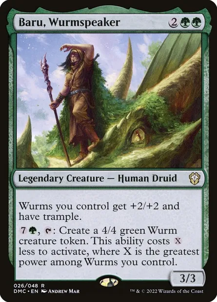 Baru, Wurmspeaker, Magic card DMC 26 — Dominaria United Commander set