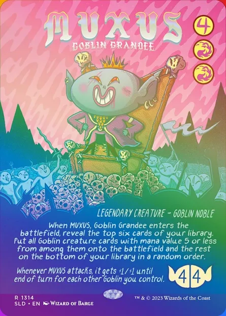 Muxus, hiérarque gobelin, carte Magic SLD 1314★ — extension Secret Lair Drop