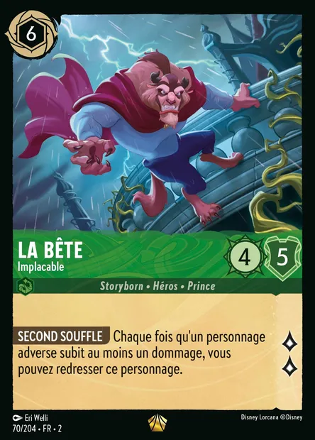 La Bête - Implacable, carte Disney Lorcana CH2-070 — extension L'Ascension des Floodborn