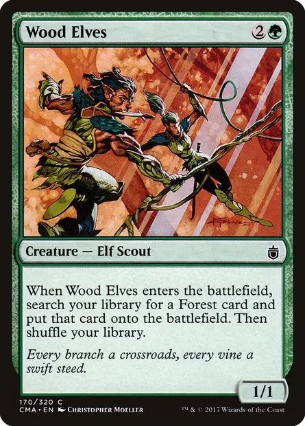 Elfe des bois, carte Magic CMA 170 — extension Commander Anthology
