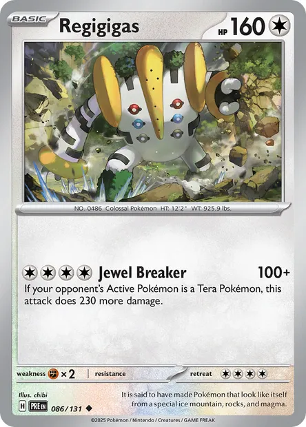 Regigigas, Pokémon card PRE 086 — Prismatic Evolutions set