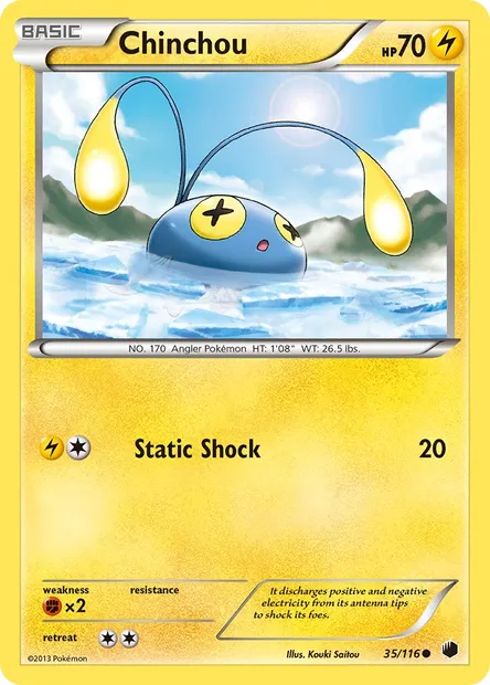 Chinchou, Pokémon card PLF 35 — Plasma Freeze set