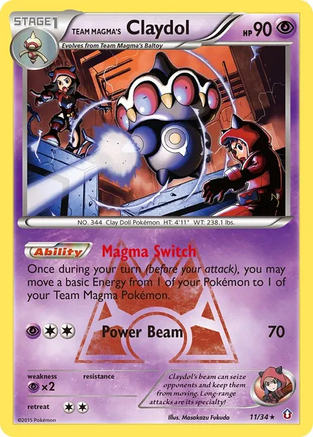 Team Magma's Claydol, Pokémon card DCR 11 — Double Crisis set