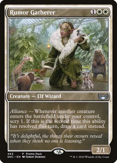 Rumor Gatherer, Magic card SNC 463 — Streets of New Capenna set