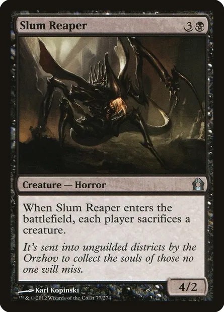 Slum Reaper, Magic card RTR 77 — Return to Ravnica set