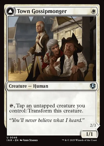 Commère de la ville // Plèbe provoquée, carte Magic INR 46 — extension Innistrad Remastered