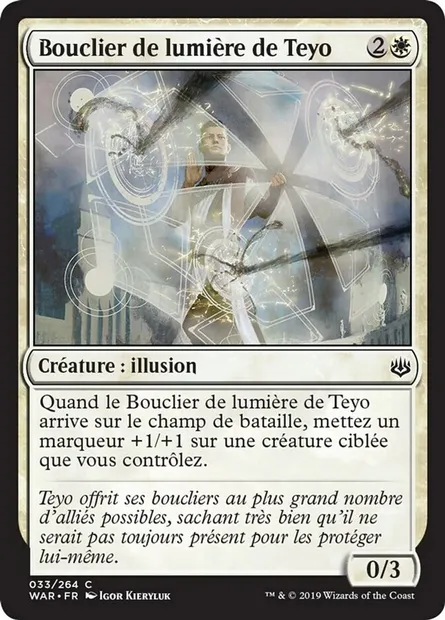 Bouclier de lumière de Teyo, carte Magic WAR 33 — extension La guerre des Planeswalkers