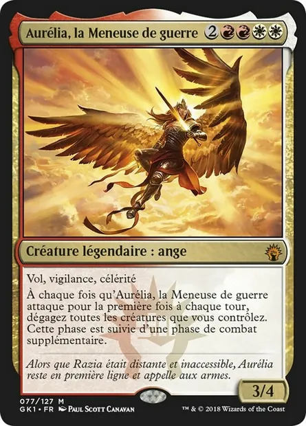 Aurélia, la Meneuse de guerre, carte Magic GK1 77 — extension GRN Guild Kit