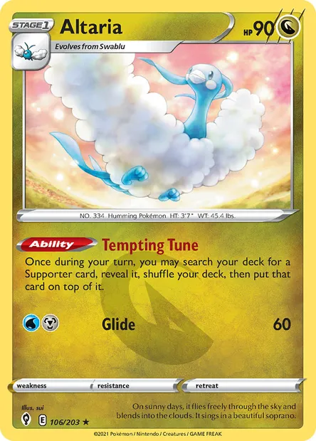 Altaria, Pokémon card EVS 106 — Evolving Skies set