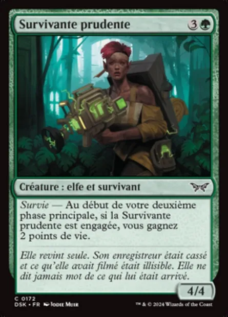 Survivante prudente, carte Magic DSK 172 — extension Duskmourn: House of Horror