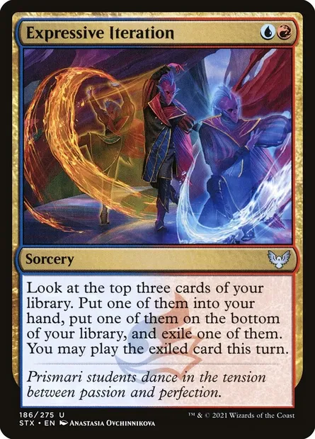 Expressive Iteration, Magic card STX 186 — Strixhaven: School of Mages set