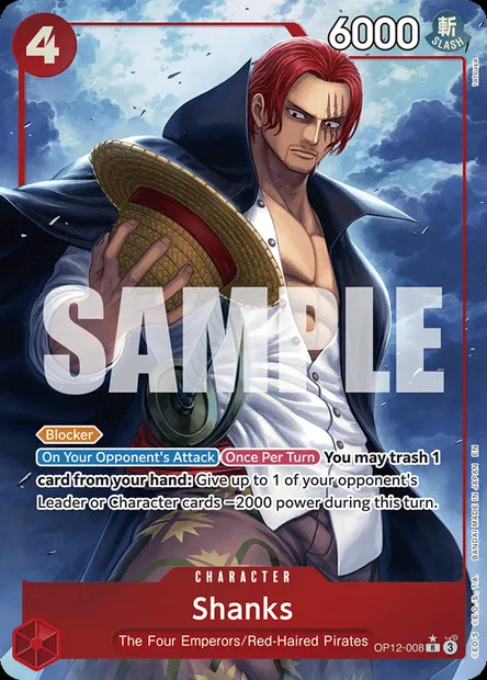 Shanks, One Piece card OP12-008 — LEGACY OF THE MASTER set