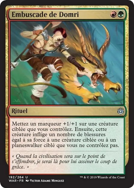 Embuscade de Domri, carte Magic WAR 192 — extension La guerre des Planeswalkers