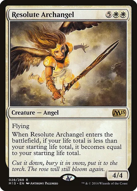 Resolute Archangel, Magic card M15 28 — Magic 2015 set