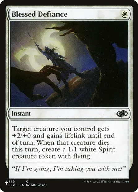 Défiance bénie, carte Magic PLST J22-156 — extension The List