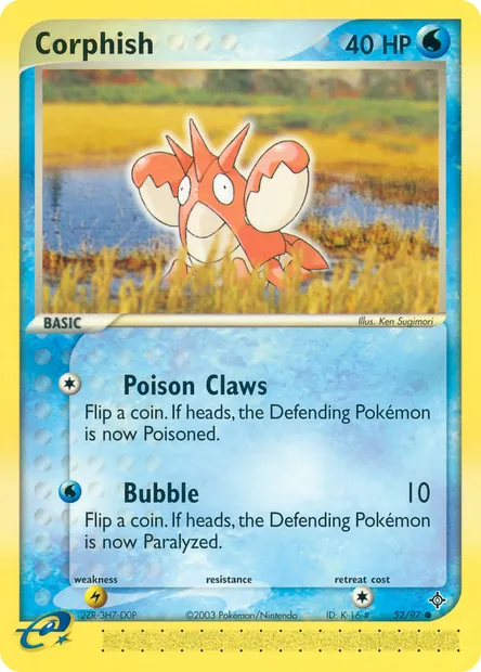 Corphish, Pokémon card DR 52 — Dragon set