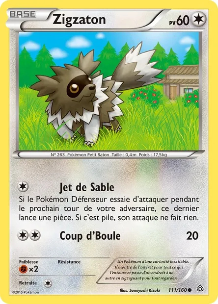 Zigzaton, carte Pokémon PRC 111 — extension Primo-Choc
