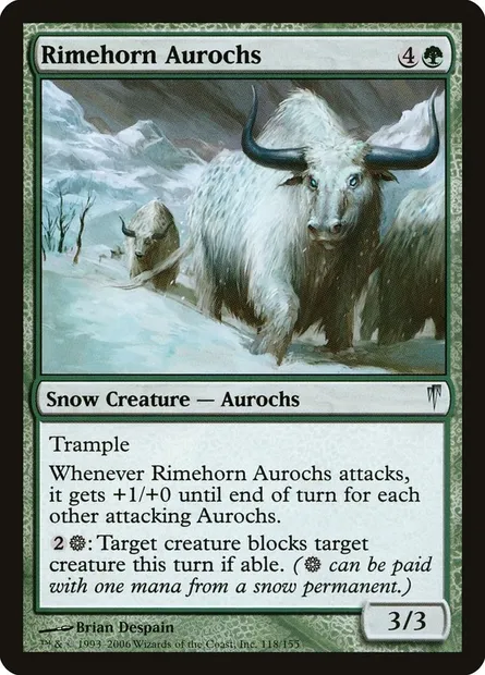 Aurochs cornegivre, carte Magic CSP 118 — extension Souffle glaciaire