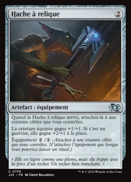 Hache à relique, carte Magic J25 759 — extension Foundations Jumpstart