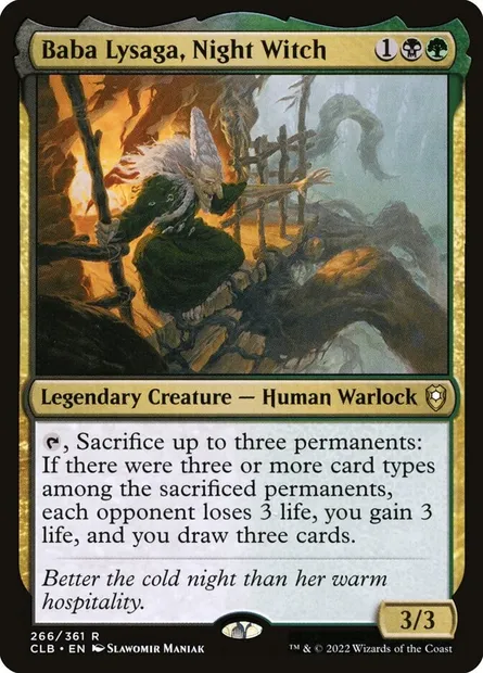 Baba Lysaga, Night Witch, Magic card CLB 266 — Commander Legends: Battle for Baldur's Gate set