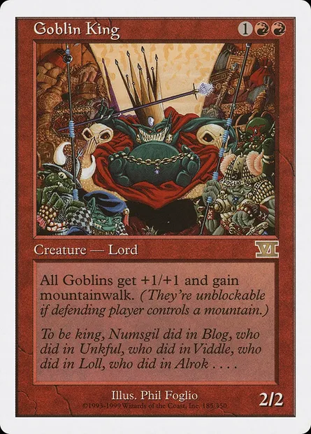 Goblin King, Magic card 6ED 185 — Classic Sixth Edition set