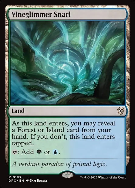 Vineglimmer Snarl, Magic card DRC 183 — Aetherdrift Commander set