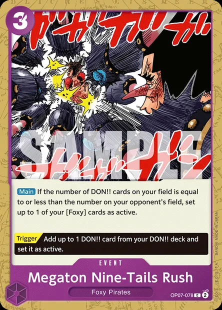 Megaton Nine-Tails Rush, One Piece card OP07-078 — 500 YEARS IN THE FUTURE set