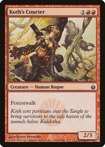 Koth's Courier, Magic card MBS 68 — Mirrodin Besieged set