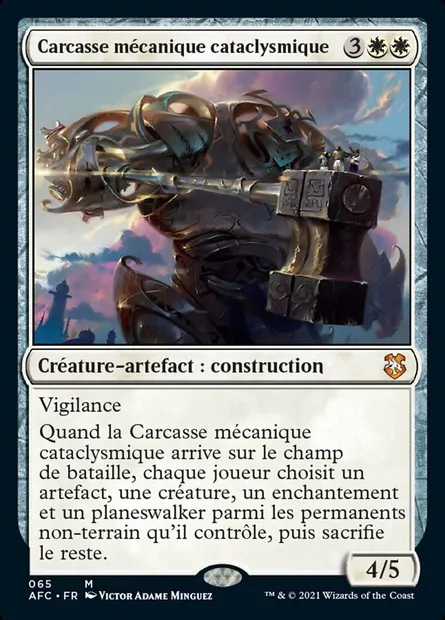 Carcasse mécanique cataclysmique, carte Magic AFC 65 — extension Forgotten Realms Commander