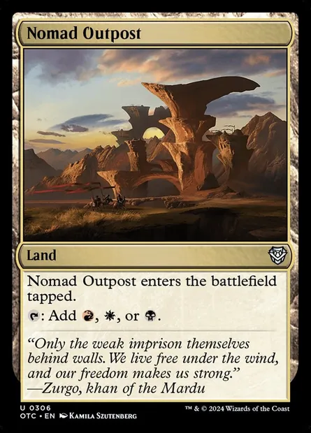 Nomad Outpost, Magic card OTC 306 — Outlaws of Thunder Junction Commander set
