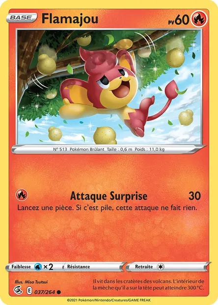 Flamajou, carte Pokémon FST 37 — extension Poing de Fusion