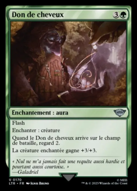 Don de cheveux, carte Magic LTR 170 — extension Le Seigneur des Anneaux : chroniques de la Terre du Milieu