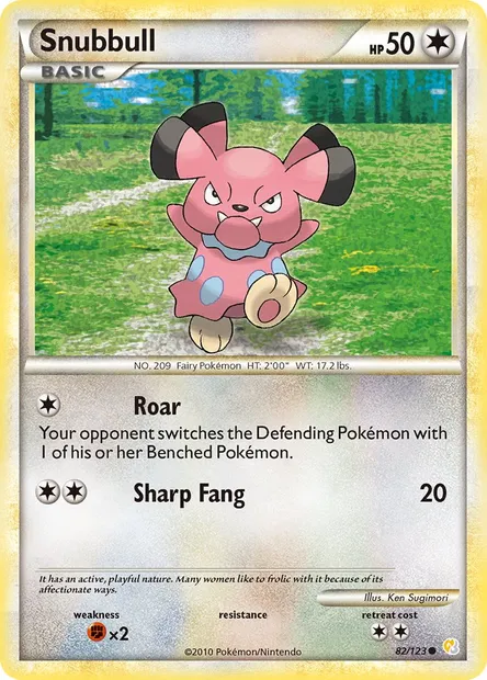 Snubbull, Pokémon card HS 82 — HeartGold SoulSilver set