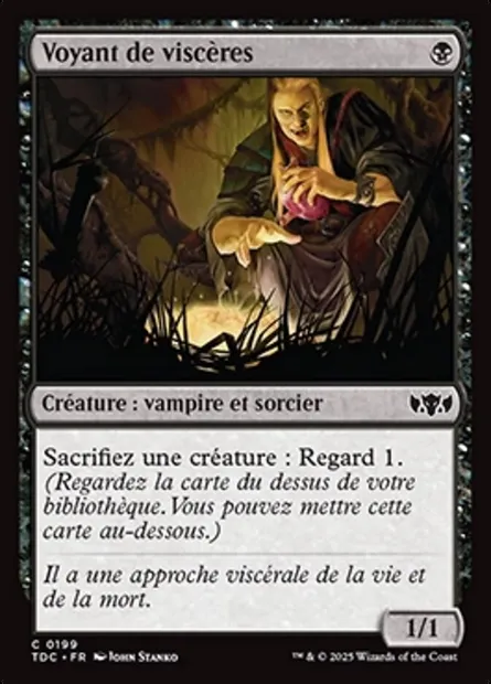 Voyant de viscères, carte Magic TDC 199 — extension Tarkir: Dragonstorm Commander