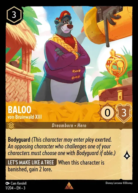 Baloo - von Bruinwald XIII, Disney Lorcana card CH3-001 — Into the Inklands set