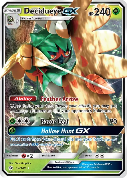 Decidueye GX, Pokémon card SUM 12 — Sun & Moon set
