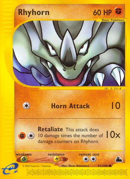 Rhinocorne, carte Pokémon SK 91 — extension Skyridge