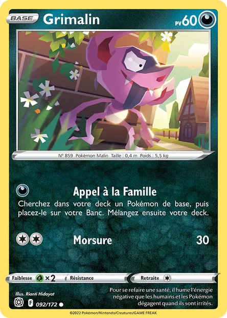 Grimalin, carte Pokémon BRS 092 — extension Stars Étincelantes