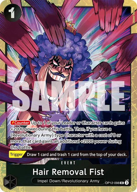 Pointe dépilatoire, carte One Piece OP12-098 — extension L'HÉRITAGE DU MAÎTRE
