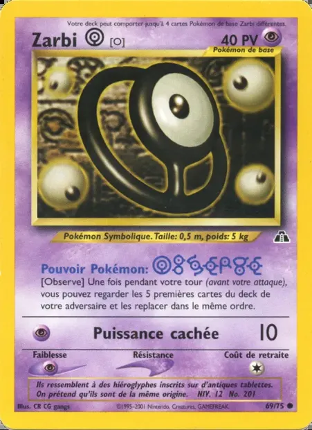 Zarbi O, carte Pokémon ND 69 — extension Neo Discovery