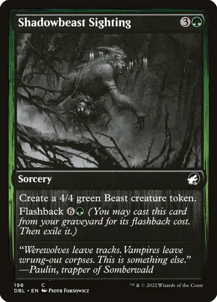 Shadowbeast Sighting, Magic card DBL 198 — Innistrad: Double Feature set