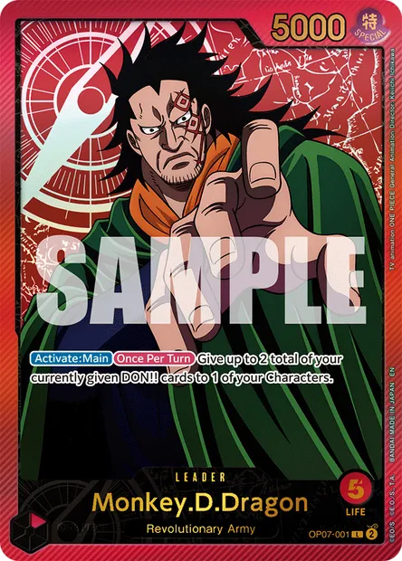 Monkey.D.Dragon, One Piece card OP07-001 — 500 YEARS IN THE FUTURE set
